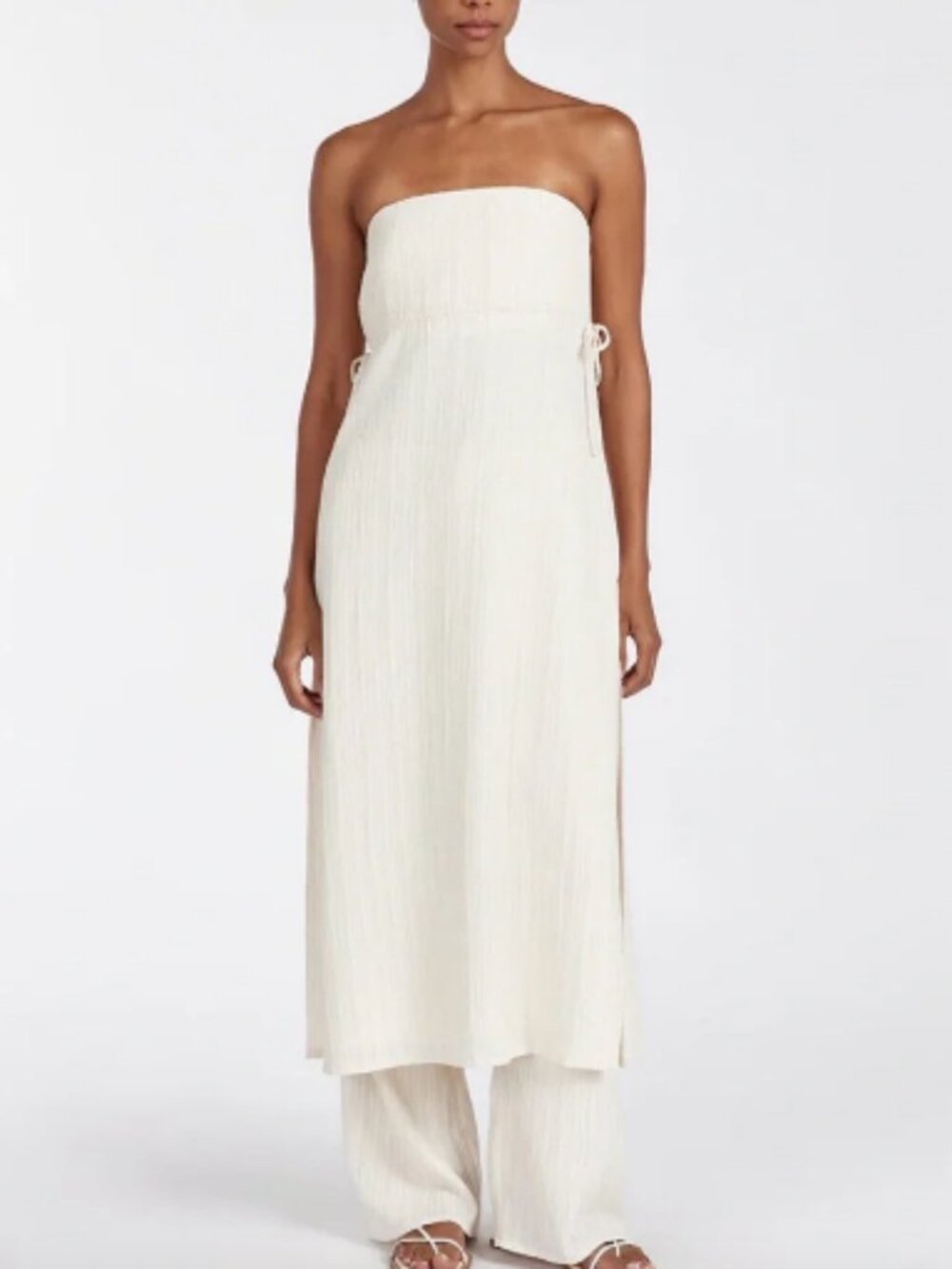 NWT DISSH Fully Lined Cream Strapless 'LOZ' Tunic US 4-6